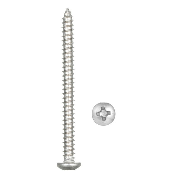 4mm 8g COUNTERSUNK PHILLIPS WOOD SCREWS FULLY THREADED A2 STAINLESS STEEL